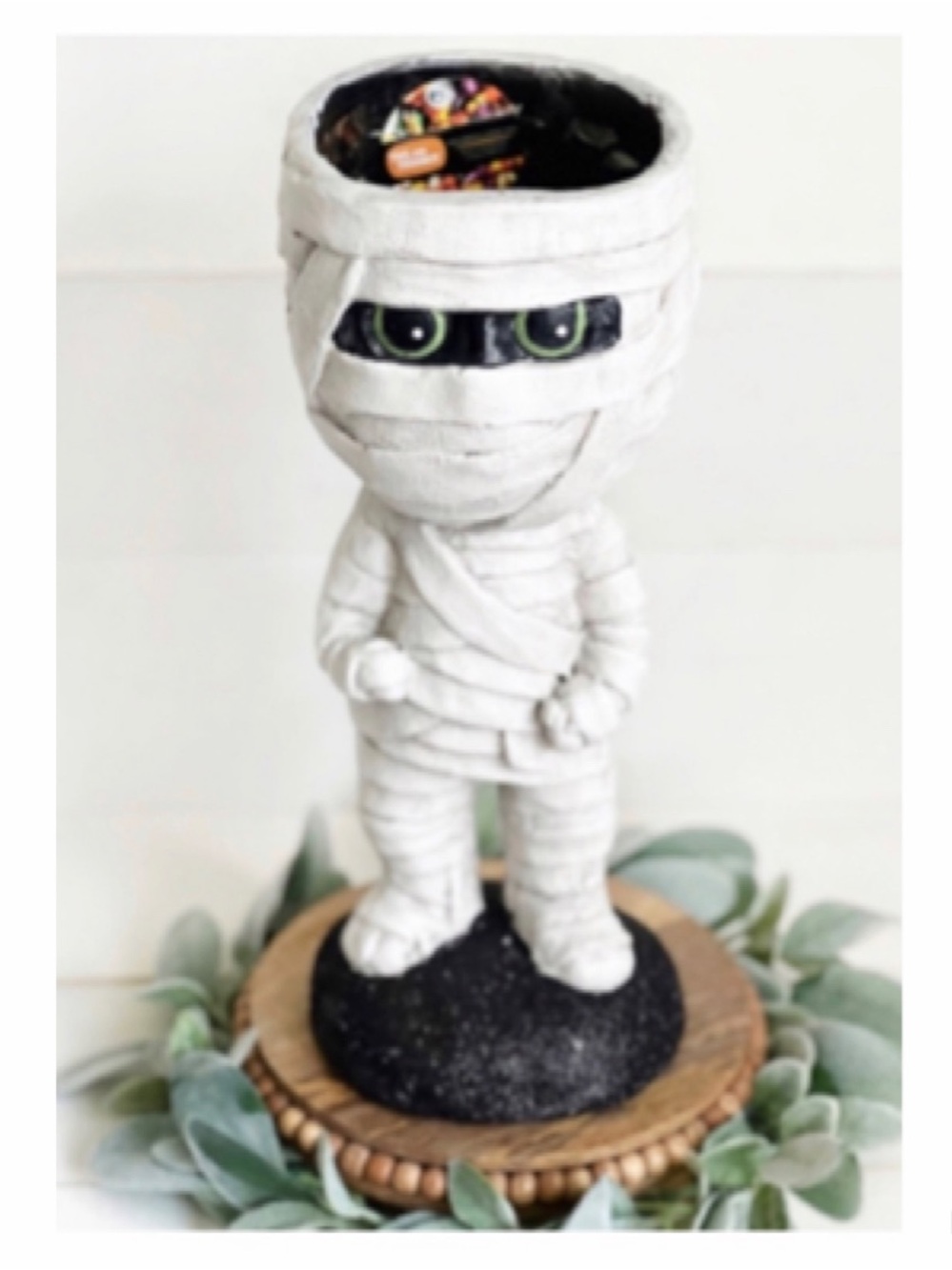 NEW Ghoul & Goblin Melvin the Mummy Halloween Candy Bowl